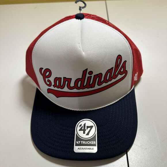 '47 Brand ST. LOUIS CARDINALS Script Trucker Mesh MLB Snapback Baseball Cap Hat - Picture 2 of 8
